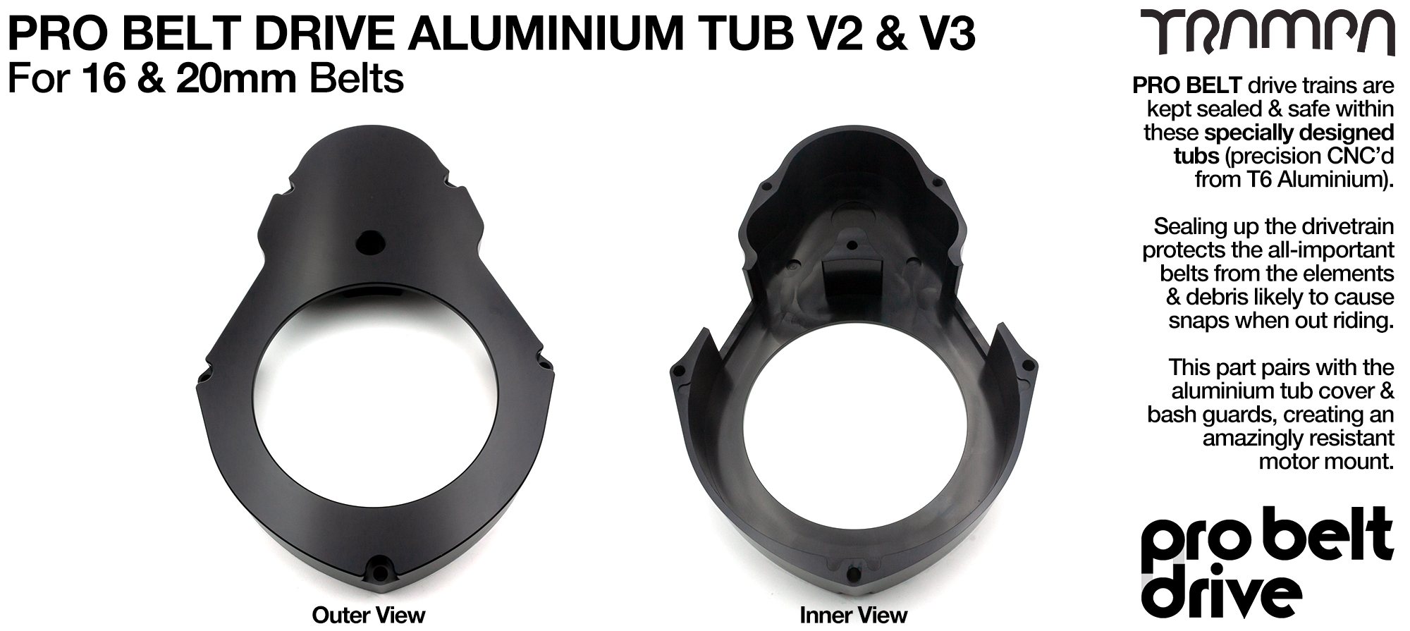 PRO BELT TUB - Fits to both V2 16mm & V3 20mm Pro Belt Tub Covers