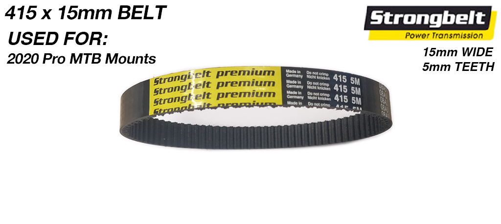 415 long x 16mm wide High Torque Drive (HTD) 5M (5mm Tooth Space) High Power (HP) STRONGBELT for 2020 Mountainboard Pro Motor Mounts 