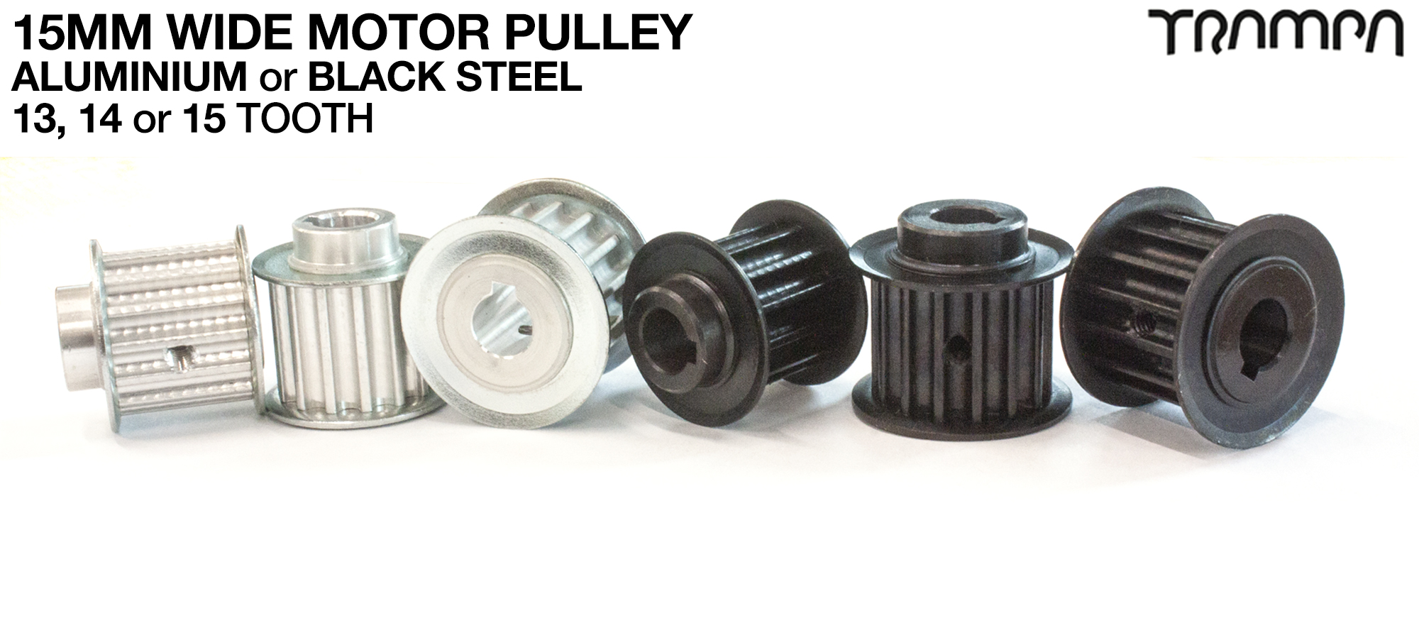 Custom 15mm wide Motor Pulley 13, 14 or 15 tooth