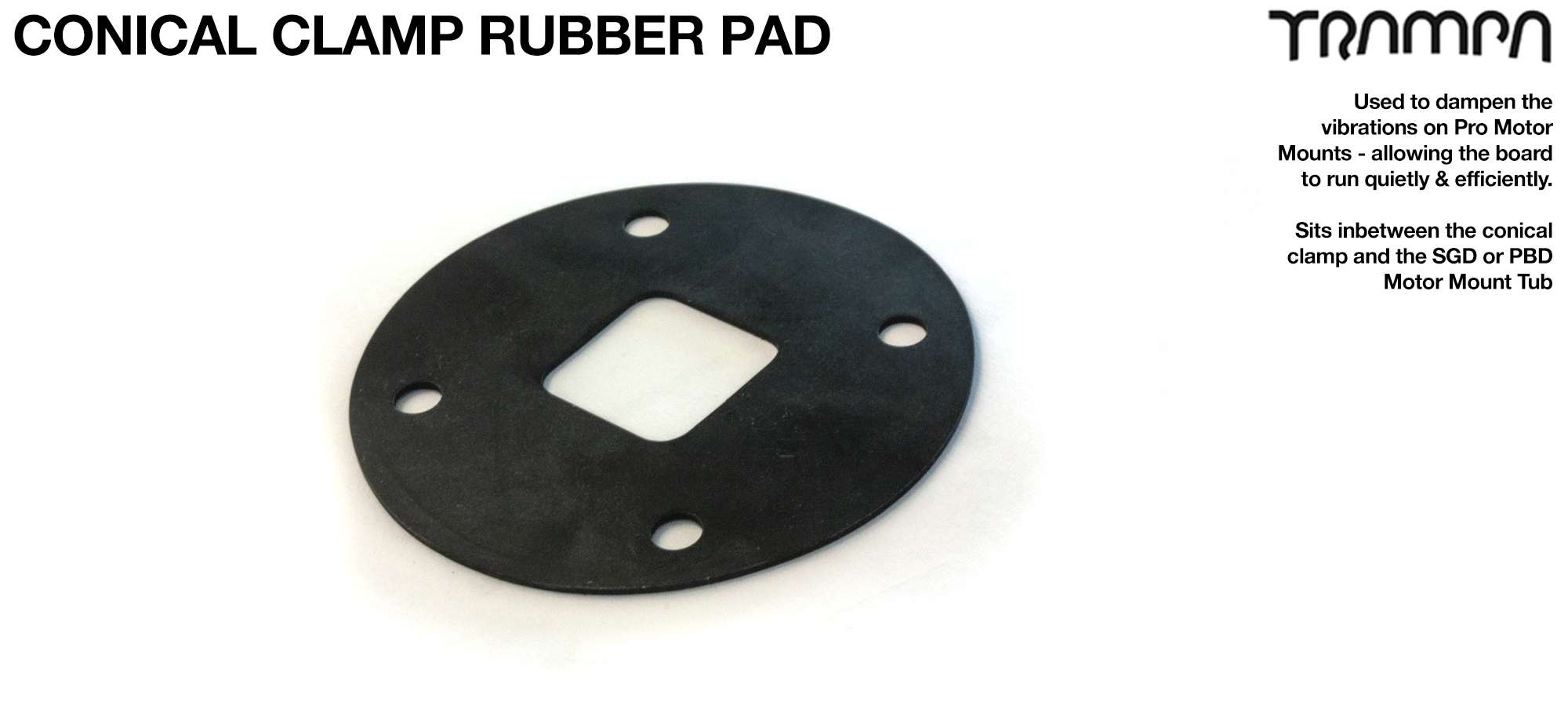 Mountainboard Motor Mount Rubber pad for Conical Clamps - Fits both BELT & SPUR Gear Drive Motor Mounts